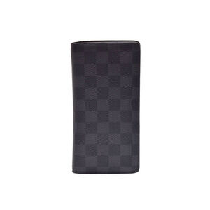 Louis Vuitton Graphite Black Portefeuille Wallet Brazza Long